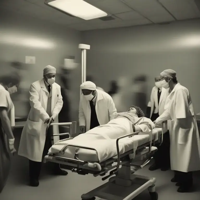 Visual representation of "dead on arrival" - A term used when a patient is declared deceased immediately upon arrival at the hospital.