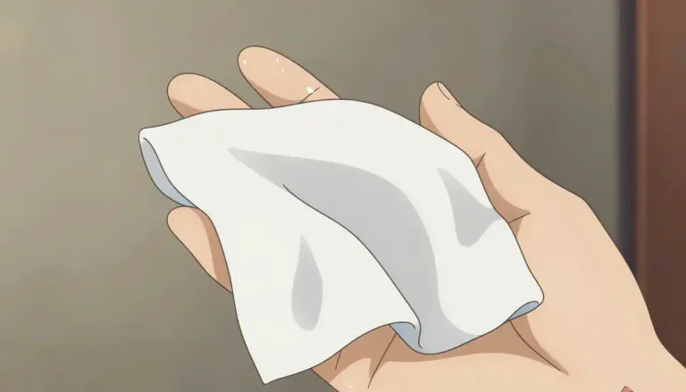 Visual representation of "handkerchief" - A small piece of cloth or paper, usually used for blowing nose or wiping sweat off
