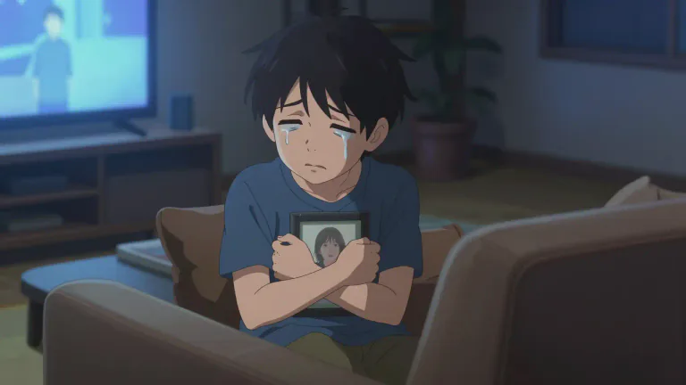 Visual representation of "poignant" - Causing a strong feeling of sadness
