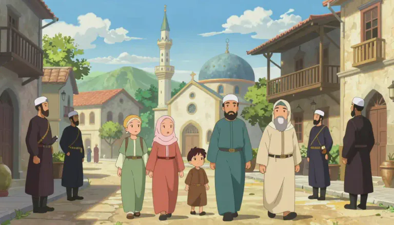 Visual representation of "dhimmi" - A non-Muslim living in an Islamic state with protection under Islamic law.