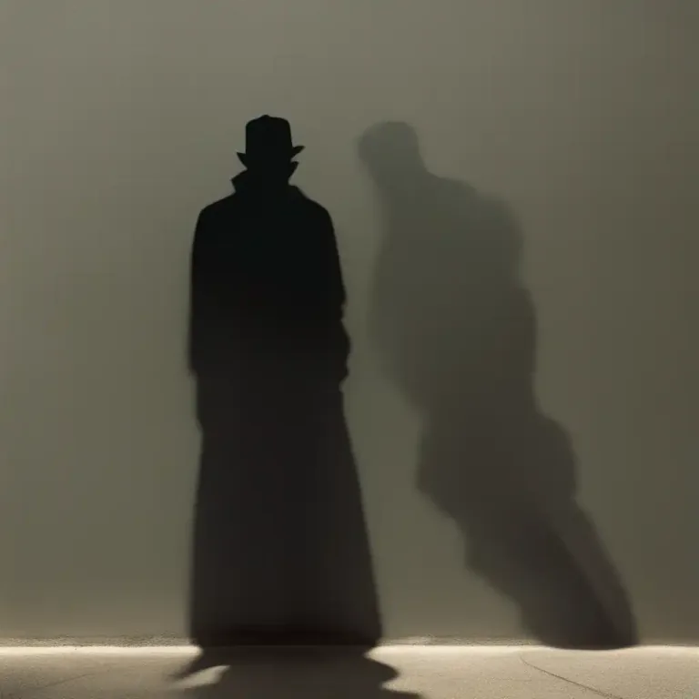 Visual representation of "be frightened/nervous/scared of your own shadow" - To be overly afraid or afraid to do anything