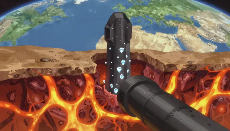 Visual representation of "kimberlite" - A type of igneous rock that can contain diamonds, formed from deep within the Earth's mantle.