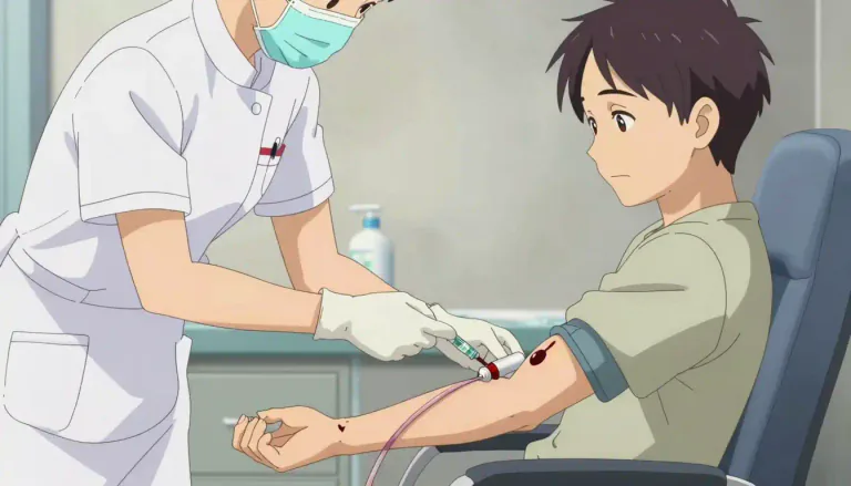 Visual representation of "phlebotomy" - The process of making an incision in a vein to remove blood, usually for medical tests.