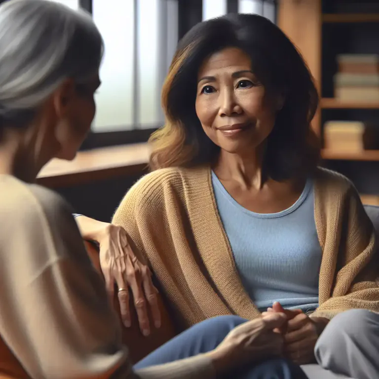 Visual representation of "open up" - To start to talk about what you feel or think more than before