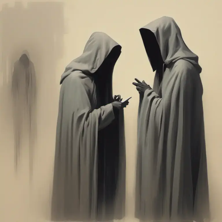 Visual representation of "whisper" - A soft or confidential talk, a secret message or hint.
