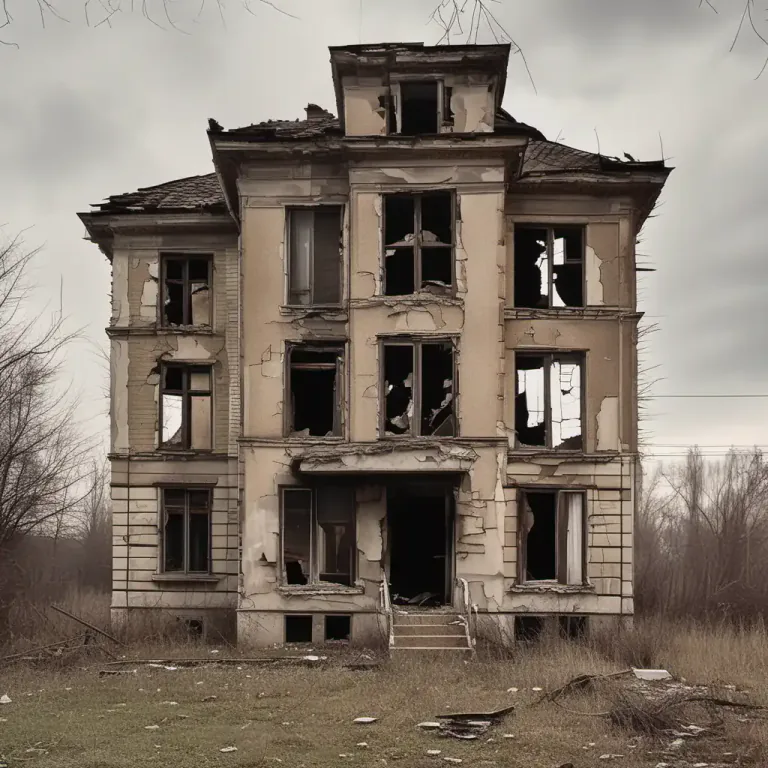 Visual representation of "in rags" - In a very poor or deteriorated condition.