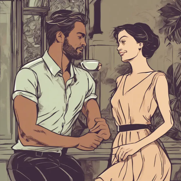 Visual representation of "make a move on somebody" - To show romantic interest in someone, often by flirting or trying to get their attention.