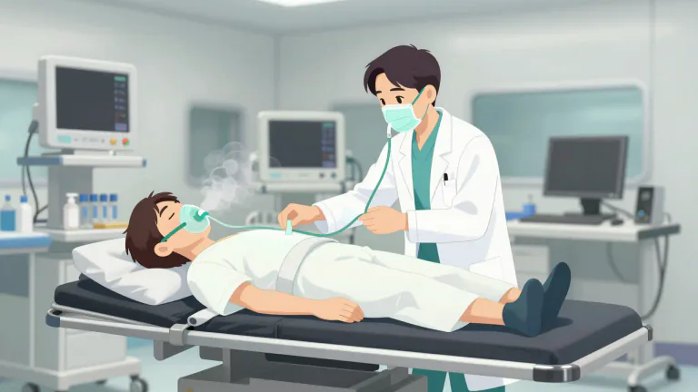 Visual representation of "anaesthesia" - A practice of medicine which causes loss of feeling and sensation in the body or a part of the body.