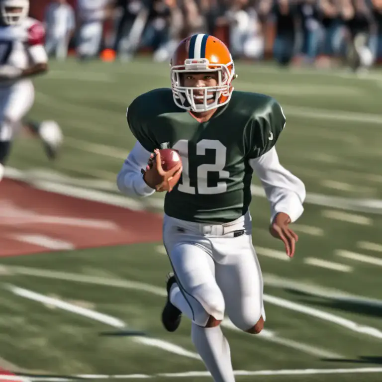 Visual representation of "touch down" - In American football, it is a way of scoring points by bringing the ball to the opposing team's end zone.