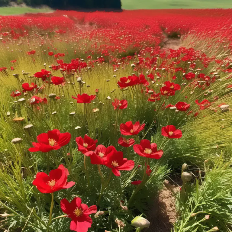 Visual representation of "adonis" - A type of plant with bright red flowers.