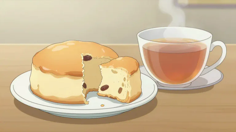 Visual representation of "teacake" - A sweet cake that is often served with tea, typically light and soft.
