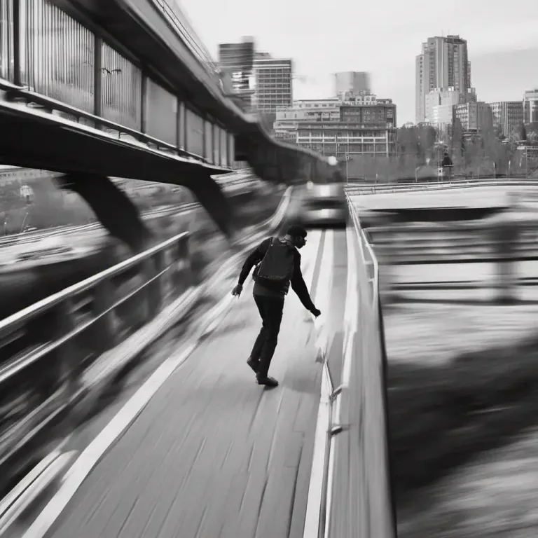 Visual representation of "run across" - To go from one side to another.