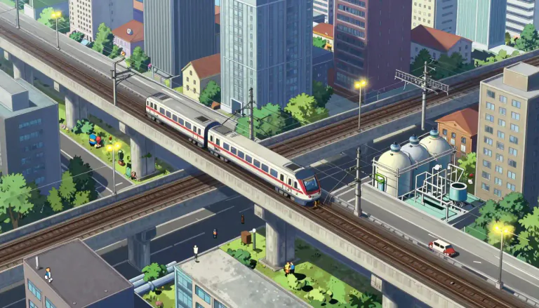 Visual representation of "infrastructure" - The basic systems and services, like transport and power supplies, that a country or organization uses