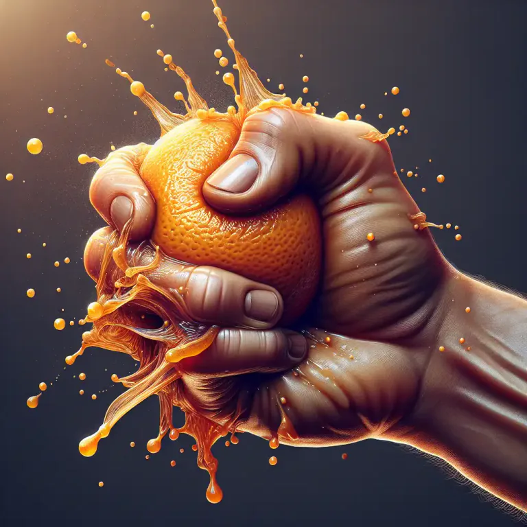 Visual representation of "squeeze up" - To compress or reduce in size by applying pressure or force.