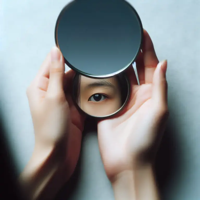 Visual representation of "let me see/think" - Used to pause while you are trying to think of the right word or thing to say