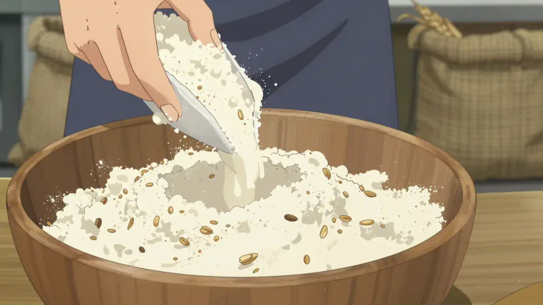 Visual representation of "graham" - A type of flour made from whole wheat, used in baking and in making graham crackers.