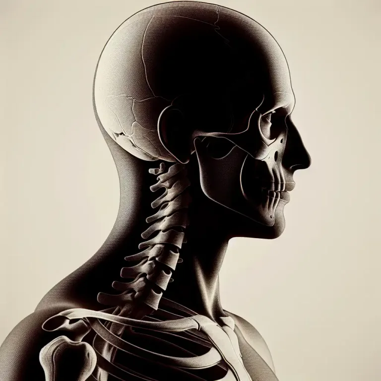 Visual representation of "axial" - involving or relating to structures in the head and neck region