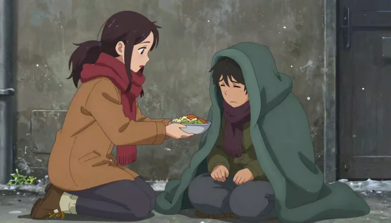 Visual representation of "pity" - Feeling of sorrow and compassion caused by the sufferings and misfortunes of others