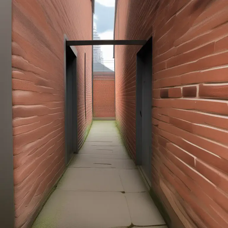 Visual representation of "passage" - A narrow way allowing access between walls or buildings