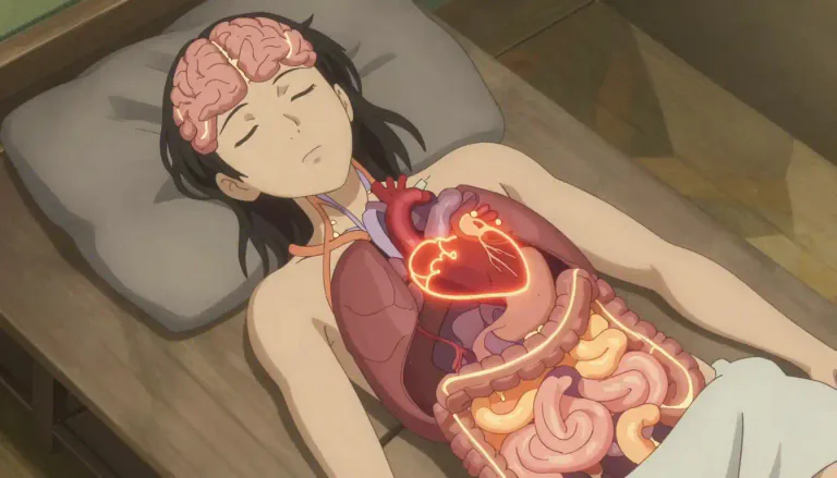 Visual representation of "parasympathetic" - Relating to the part of the autonomic nervous system that slows down the heart rate and increases intestinal and gland activity.