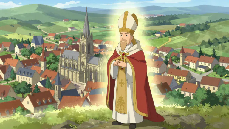 Visual representation of "bishopric" - The area which is under the authority of a bishop in the Christian Church