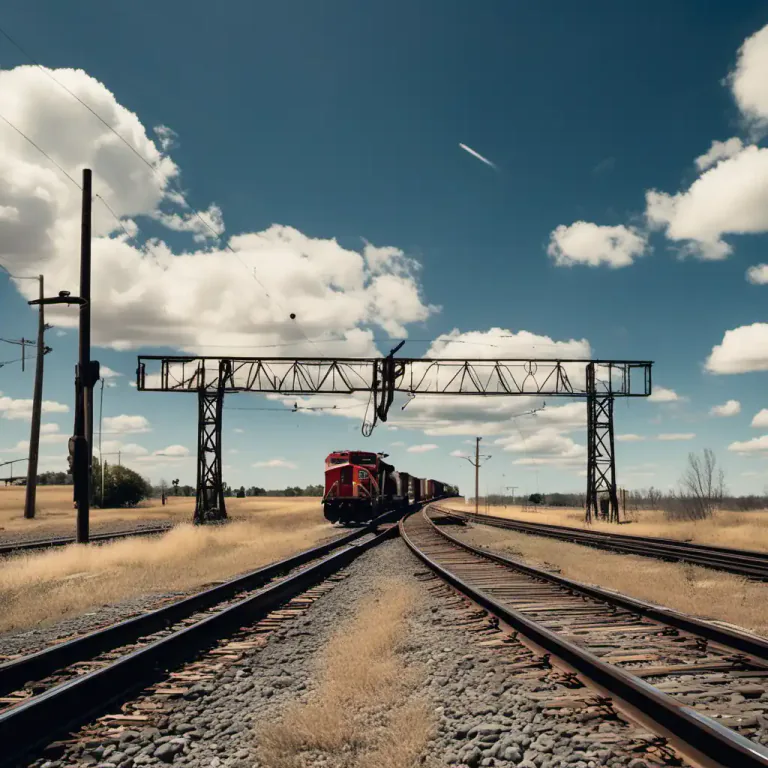 Visual representation of "turnout" - A piece of equipment in a railway track that enables trains to move from one track to another.