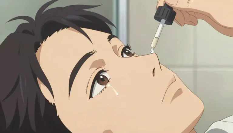 Visual representation of "eyedrop" - A small drop of liquid medicine that is used to treat conditions affecting the eyes.