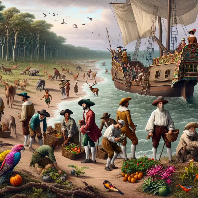Visual representation of "colonization" - The process of moving plants, animals or people to a new area and establishing a colony