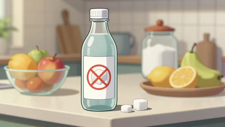 Visual representation of "sugarfree" - Not containing any sugar, especially added sugar in food or drinks.