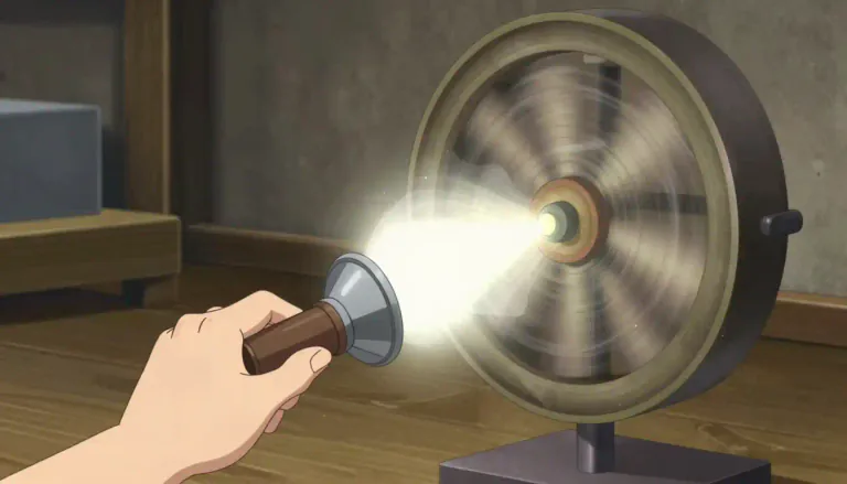 Visual representation of "stroboscope" - A stroboscope is a device that produces regular flashes of light to make a fast-moving object appear stationary.