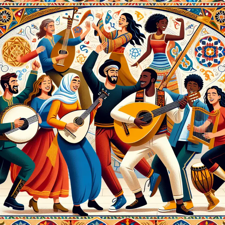 Visual representation of "music" - A type of music associated with a specific culture, era, or community