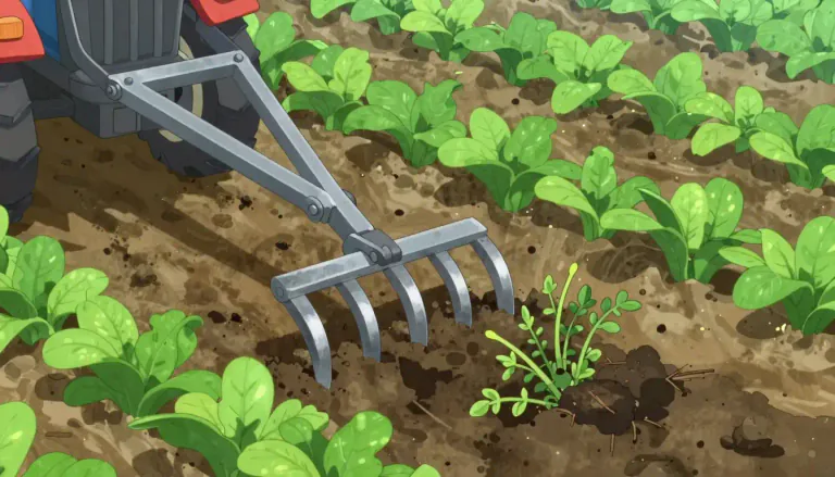 Visual representation of "cultivator" - A machine or tool for loosening the soil and removing weeds around growing plants