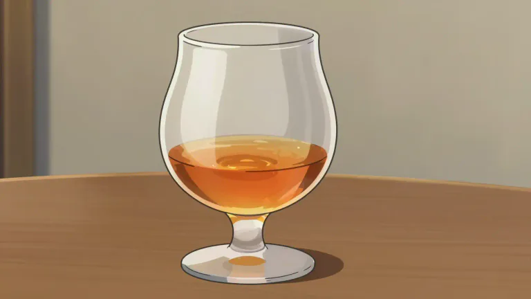 Visual representation of "snifter" - A small glass with a wide bowl and a narrow top used for drinking strong alcoholic drinks.