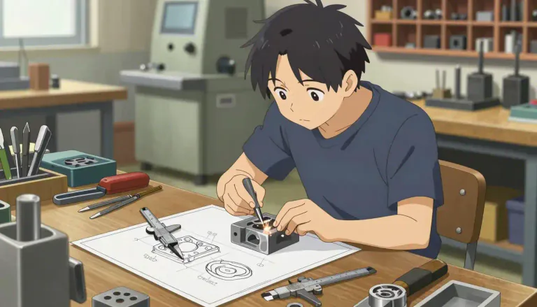 Visual representation of "toolmaker" - A person who designs and builds tools for factories and other industries.