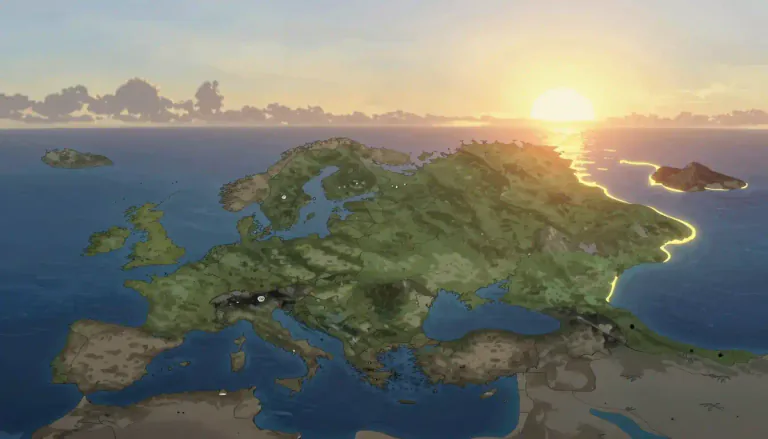 Visual representation of "eastern" - Located towards, or related to the direction where the sun rises