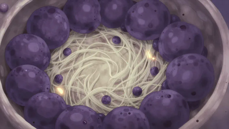 Visual representation of "heterochromatin" - A type of chromatin that is densely packed and often associated with regions of the genome where gene expression is limited.