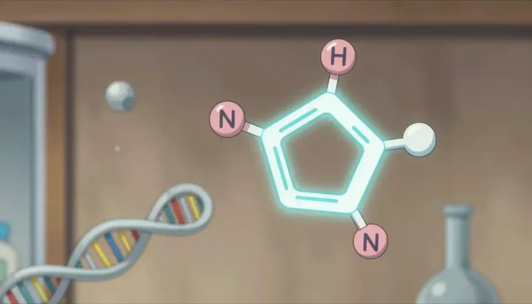 Visual representation of "pyrimidine" - Pyrimidine is a colorless crystalline compound with the formula C4H4N2, that is a basic building block of nucleic acids.