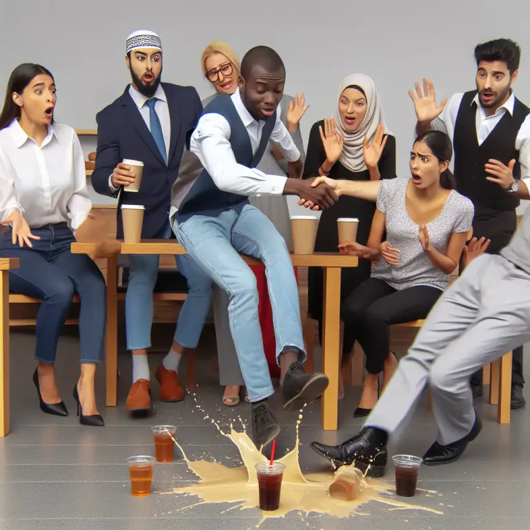 Visual representation of "clumsiness" - The quality of being clumsy in speech or actions, showing lack of skill or tact.