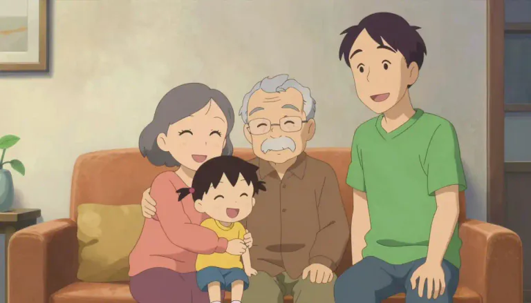 Visual representation of "grandkid" - A child of one's son or daughter.