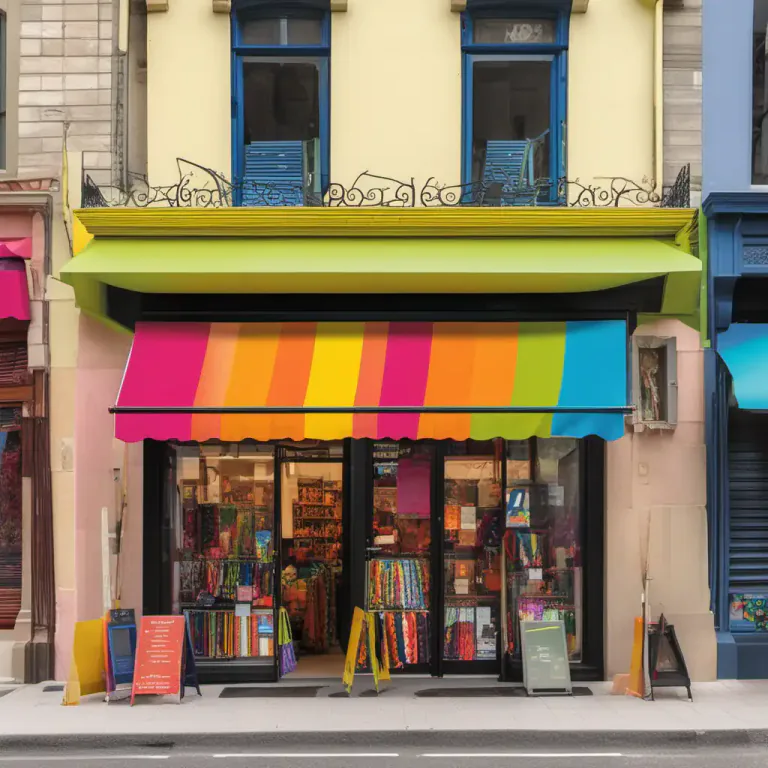 Visual representation of "awning" - A sheet of canvas or other materials stretched on a frame and used to keep the sun or rain off a storefront, window, doorway, or deck.