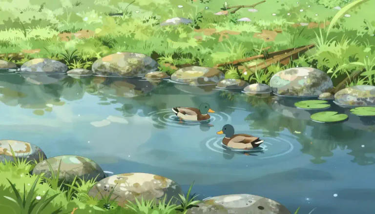 Visual representation of "pond" - A small body of still water