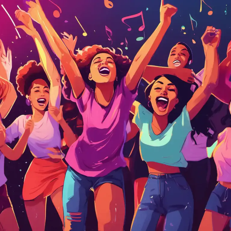 Visual representation of "bop" - To dance or move to music