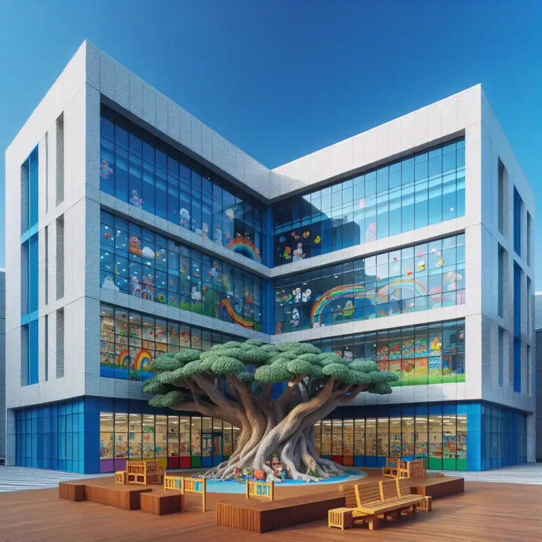 Visual representation of "wing" - A section of a building, especially one that is to one side of a central part.