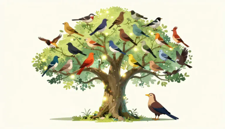 Visual representation of "monophyletic" - Referring to a group of organisms that are all descended from a common ancestor, including all of its descendants.