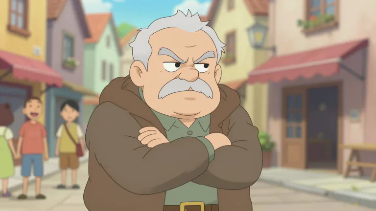 Visual representation of "curmudgeon" - A person who is always angry, grumpy, or in a bad temper.