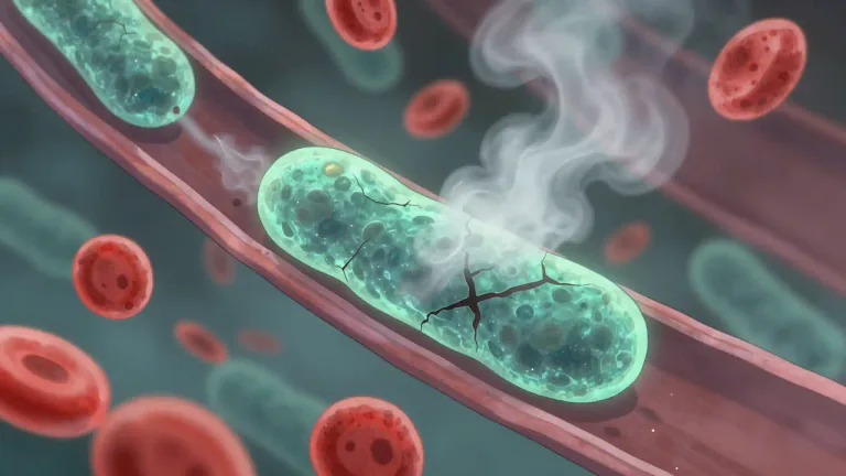 Visual representation of "endotoxin" - A type of toxin that is found within the cell walls of certain bacteria, which can cause illness when released into the body.