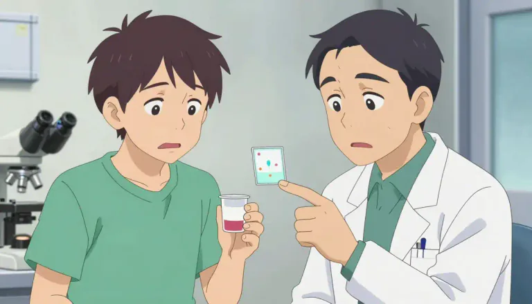 Visual representation of "azoospermia" - A condition in which a man has no sperm in his semen, often leading to infertility.