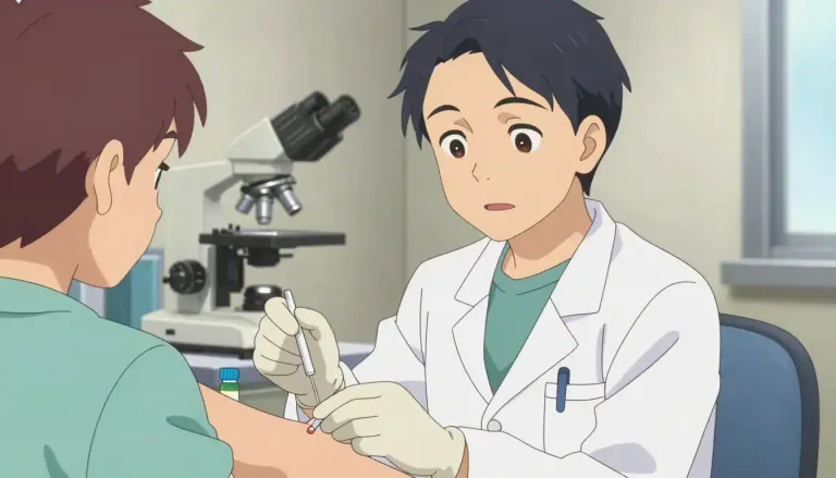 Visual representation of "biopsy" - A medical test where a small amount of tissue is taken from the body to examine it more closely.