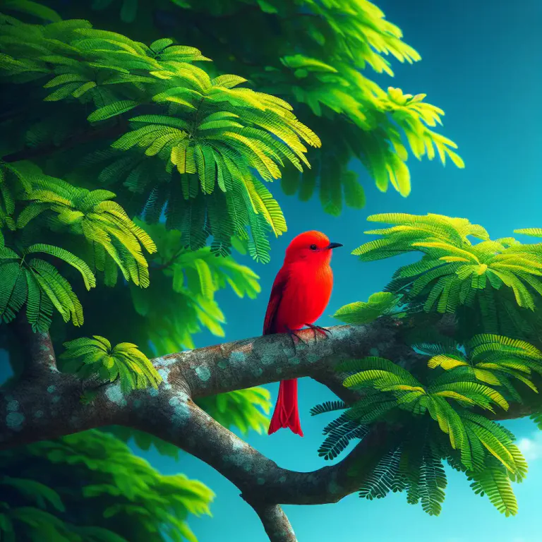 Visual representation of "vermilion" - Having a bright red color