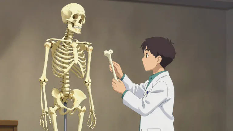 Visual representation of "osteological" - Relating to the branch of anatomy that deals with the bones and skeletal structures.